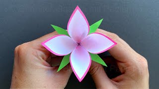 Blumen basteln mit Papier - Einfache Blume als Geschenk oder Deko selber machen 