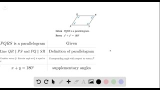 Use the diagram to write a two-column proof of the Parallelogram Consecutive Angles Theorem (Theore…