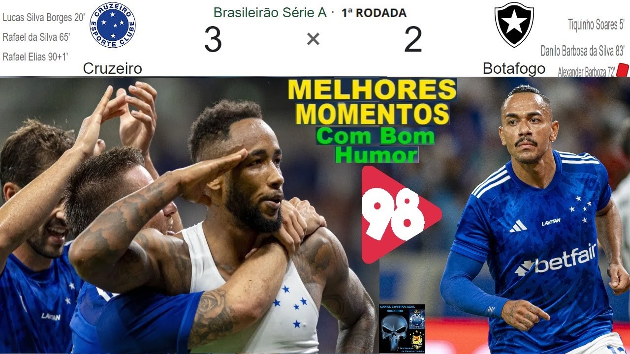 CRUZEIRO 3 x 2 BOTAFOGO 🤪😂😂& Bom Humor REDE 98FM ⚽ Melhores Momentos ...