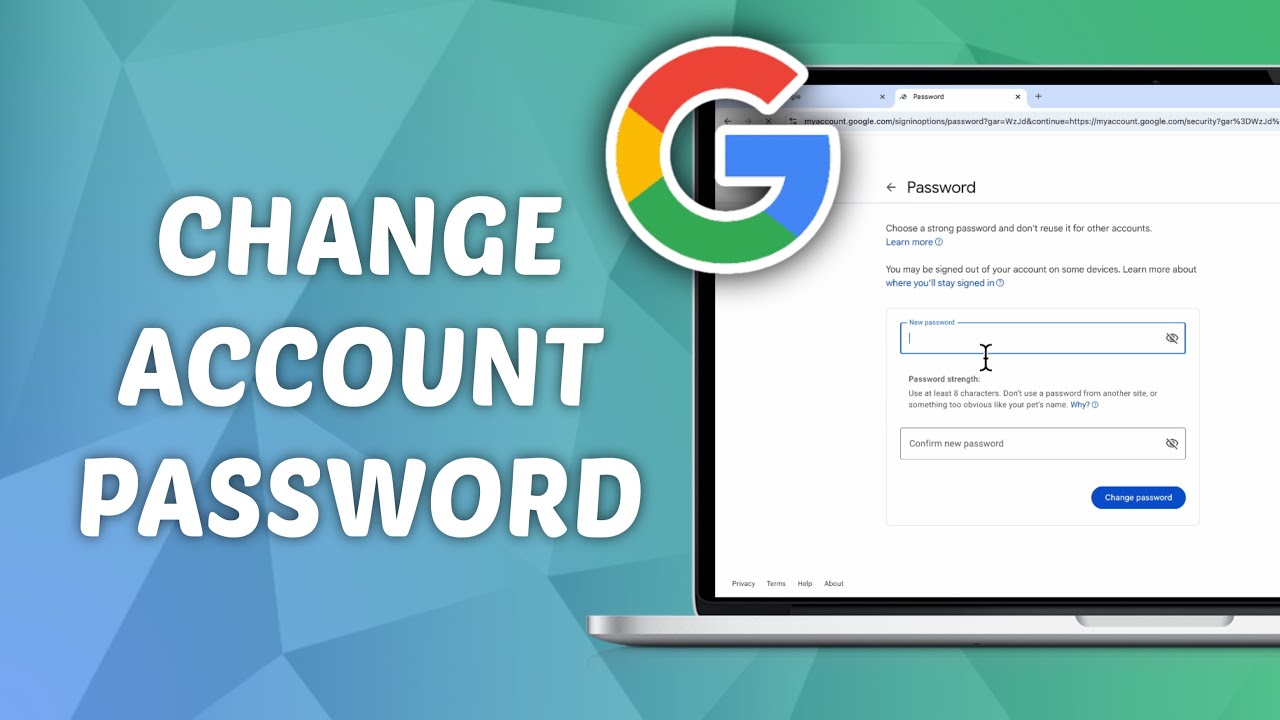 How to Change Google Account Password on laptop or PC - YouTube