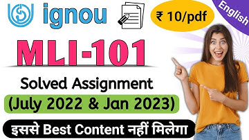 MLI-101 solved assignment 2022-23 || Ignou MLI 101 solved assignment january 2023 | MLIS assignments