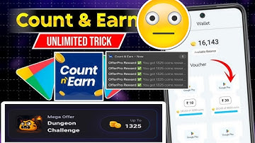 Count And Earn App Mega offer 🥳 Unlimited loot trick | Live 🔴 payment proof 🧾 #onlineearnings 