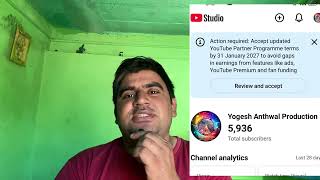 Action required: Accept updated YouTube Partner Programme terms by 31 January 2027 to News