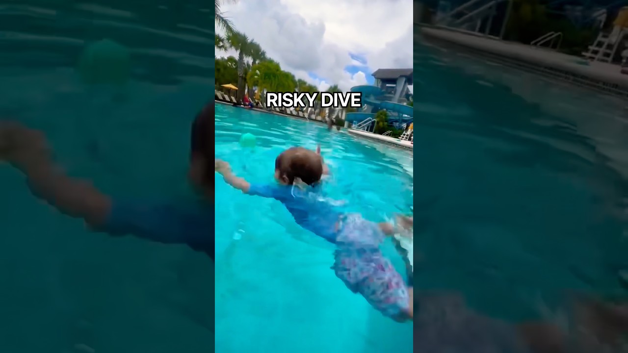 Kid Risked his Life for a Green Ball in the Pool