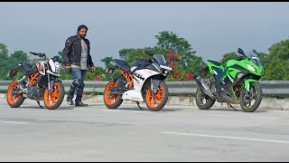 KTM RC390 vs Duke390 vs Ninja300 | Review and Comparison Road Test | Project Upshift