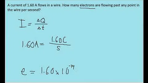A current of 1.60 A flows in a wire. how many electrons are flowing past any point in the wire per