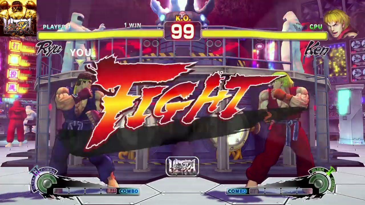 スト4 リュウVSケン(CPU:Hardest) ウルトラストリートファイター4