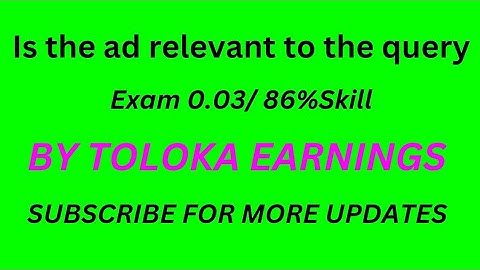 Is the ad relevant to the query (Exam 0.03// 86%)
