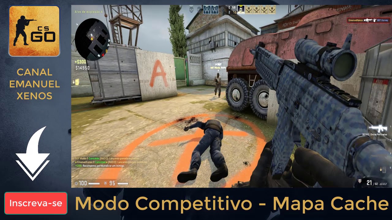 Jogando modo competitivo no mapa cache cs:go - YouTube