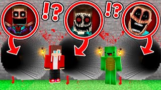 Mikey And Jj Found Longest Scary 3 Mimics Tunnel At Night In Minecraft - Maizen?