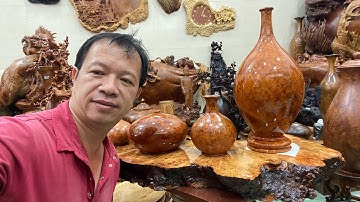 Bình phú quý nu hương, khay trà nu gỗ huyết long ---10-12-2025