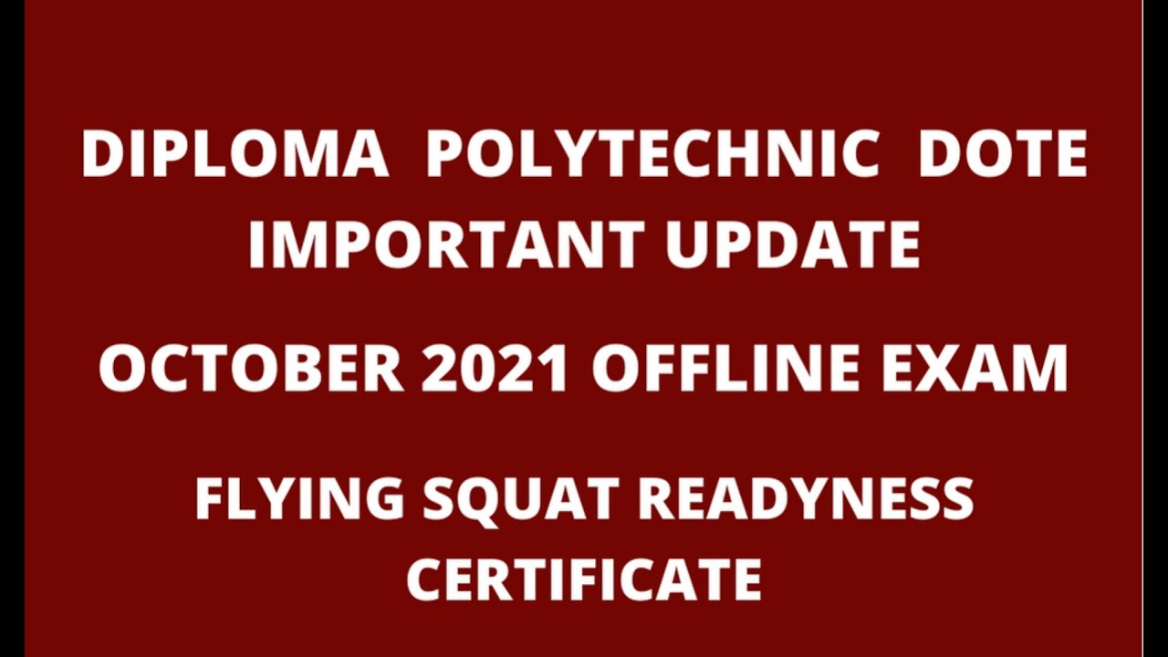 Diploma polytechnic important DOTE update | October 2021 offline exam |