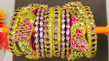 Trending Parrot Bangles | silk thread Kundan bangles 🦜|  bridal bangles set ☺️ DM to order