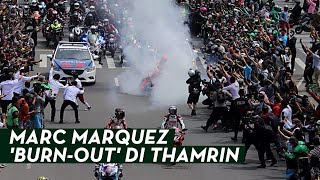 VIRAL Video Marc Marquez 'Burn-out' di Thamrin Dapat Sorakan Warga