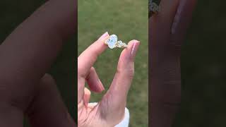 Gorgeous 2 carat Fiora oval diamond engagement ring crafted in 18K gold. #diamondring