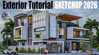 Exterior Tutorial Sketchup 2026 + V-Ray 7 Render | House Exterior | SKETCHUP IT