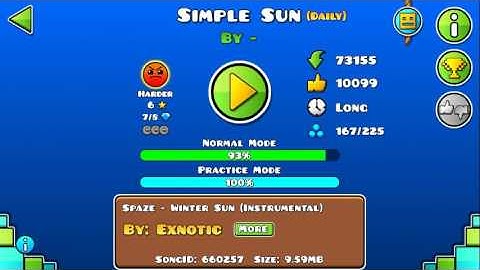 [Geometry Dash 2.1][Daily Level] Simple Sun by UserMatt18