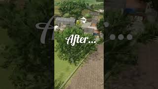 Before and after farm build transformation, FS25 Fields of Tyrone #farmingsimulator25 #horses