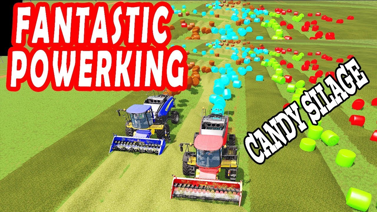 Farming Simulator 17: DIRECT CANDY SILAGE BALE MAKING!!! FANTASTIC POWERKING !!!