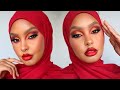 FLAWLESS RED MAKEUP LOOK *it&#39;s a moment 😌🔥* | Jasmine Egal