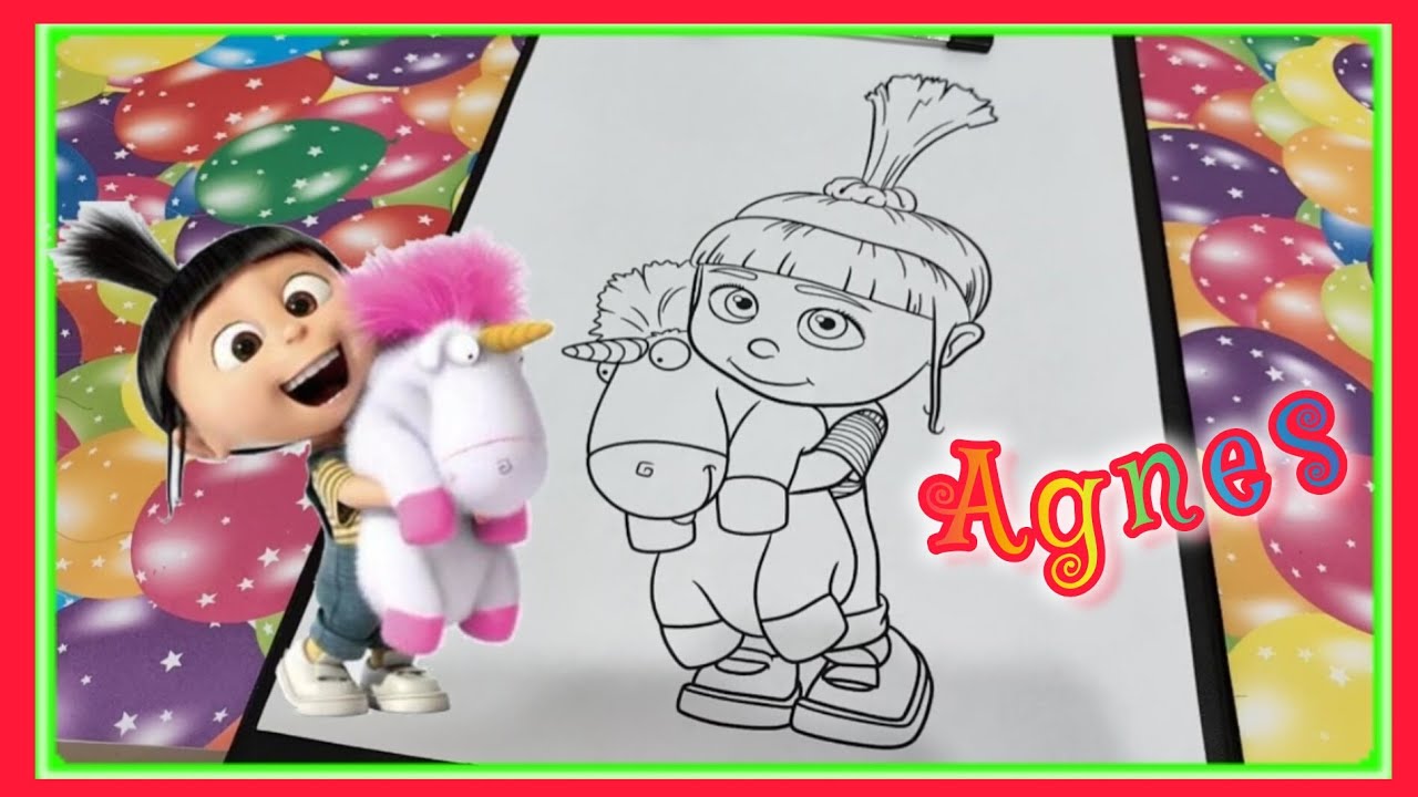 Agnes çizimi ve boyama despicable me Agnes coloring book drawing ...
