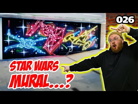 GIANT STAR WARS GRAFFITI MURAL! - KR Sabers Warehouse VLOG 026