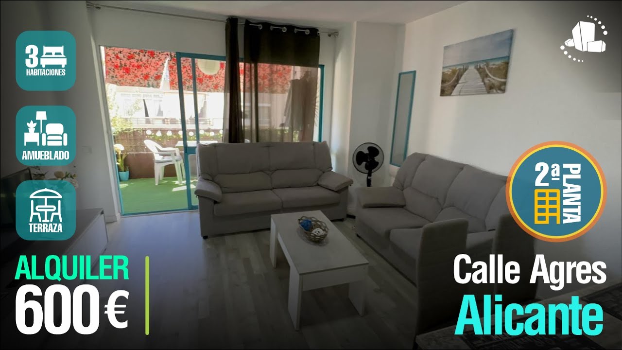 ✅ ALQUILADO ✅☀️ALICANTE /ALQUILER  💰600€⭐️ CALLE AGRES / 3 HABITACIONES/ AMUEBLADO / TERRAZA ⭐️