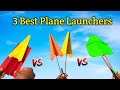 3 best paper plane launcher  how to make paper plane launcher  rubberband plane launcher flying