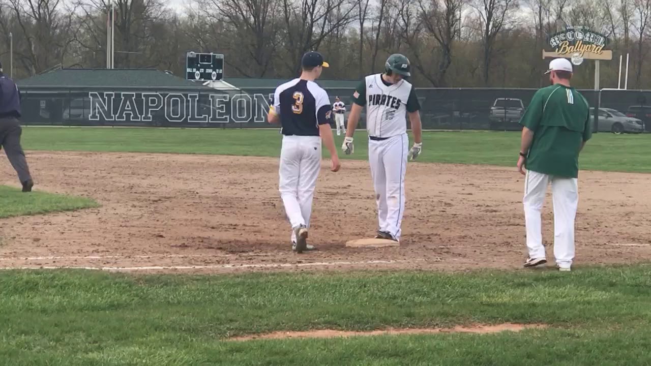 newspaper mockup Napoleon baseball team highlights against Grass Lake