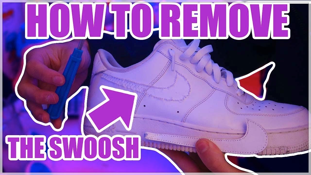 HOW TO: REMOVE THE NIKE SWOOSH FROM AIR FORCE 1'S🤯🔥‼️(DIY) - YouTube