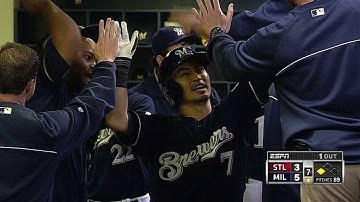 STL@MIL: Gennett doubles home Aoki in the seventh