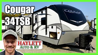 2021 Cougar 34TSB Triple Slide Bunkhouse Keystone Travel Trailer RV Review