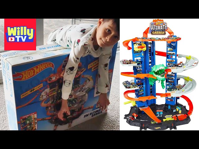 Hot Wheels Ultimate Garage - 100+ Cars and T-Rex - Unboxing and Toy Review  - WILLY TV 