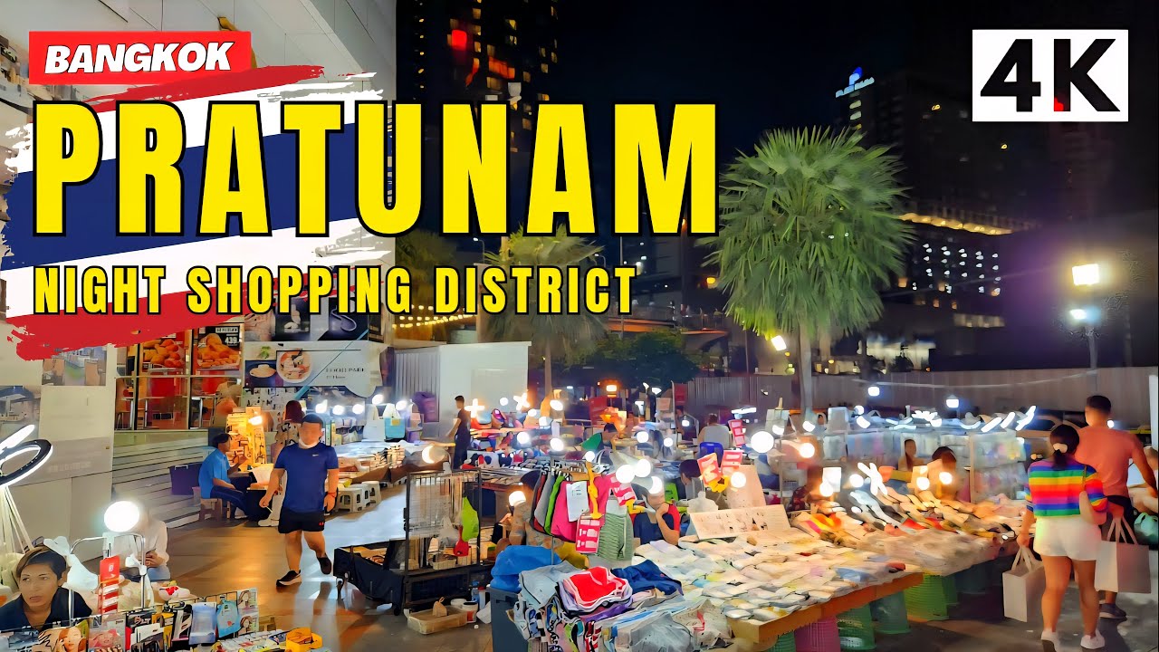 Bangkok, Thailand | Marknaden Palladium | Nattpromenad i Staden 4K