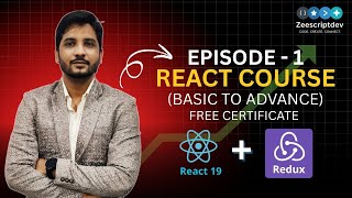React Course 2026 (Ep.1) – Fastest Setup with Vite  | Learn React in Hindi + Free Certificate
