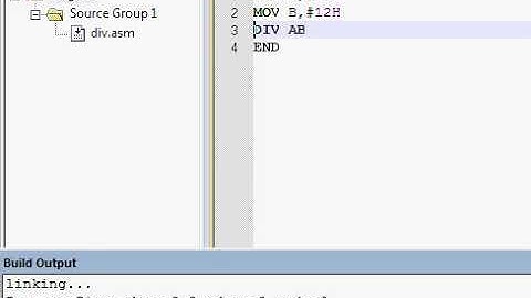 Division operation in keil using accumulator and B register