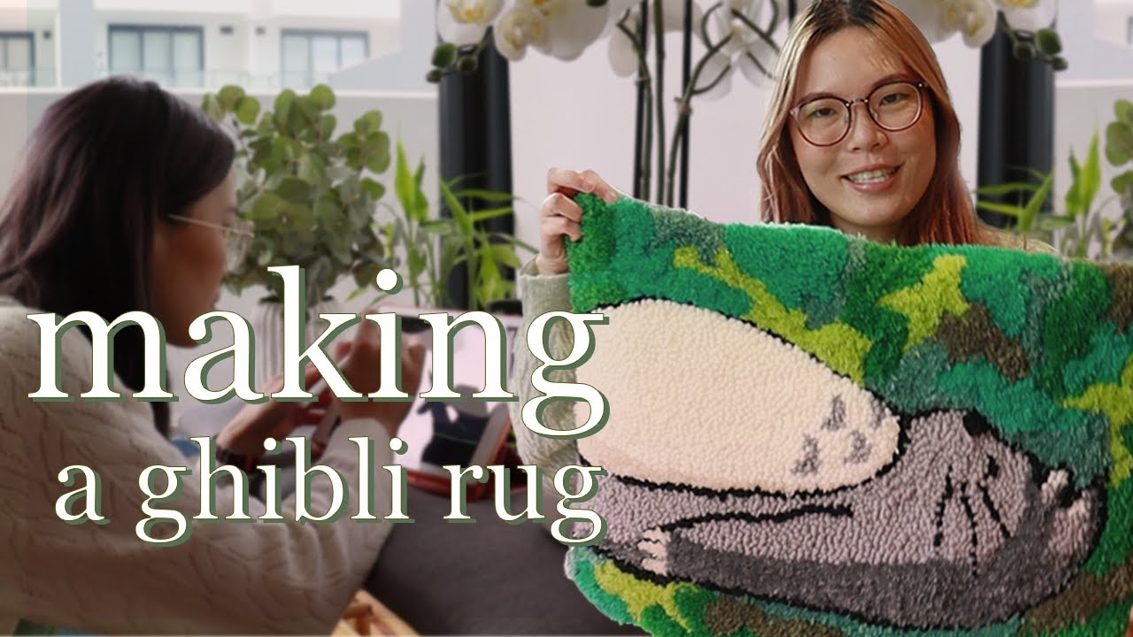 🍃making a studio ghibli rug with punch needling 🌟|| cozy vibes only