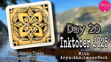 Inktober 2025 Day 20 Kangular | Draw with Aryn | Zentangle Inspired Art #inktobertangles2025