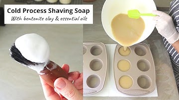 Cold Process Shaving Soap with Bentonite Clay & Essential Oils - using soy wax for a superb lather!