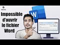 Impossible douvrir le fichier word des problmes ont t dcels dans son contenu 5 solutions