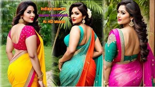 Indian women saree Lookbook Ai HD Model Most Beautiful Plus Size Models❤️ Comedy life history
