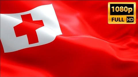 Tongan flag video waving in wind. Realistic Nukuʻalofa Flag background. Tonga flag Full H