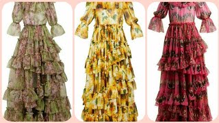 Dolce & Gabbana Floral Print Silk Chiffon Gowns For Women