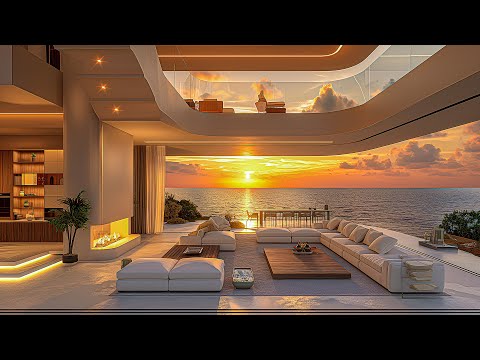 Sweet Jazz Music In A Luxurious Apartment Space - Smooth Jazz Background Music And Ocean Wave Sounds