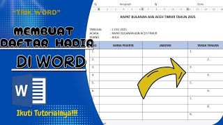 HOW TO CREATE ATTENDANCE LIST IN MICROSOFT WORD HOW TO CREATE ATTENDANCE LIST IN MICROSOFT WORD