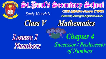 Class 5 Maths Lesson 1 Chapter 4 Predecessor of Numbers