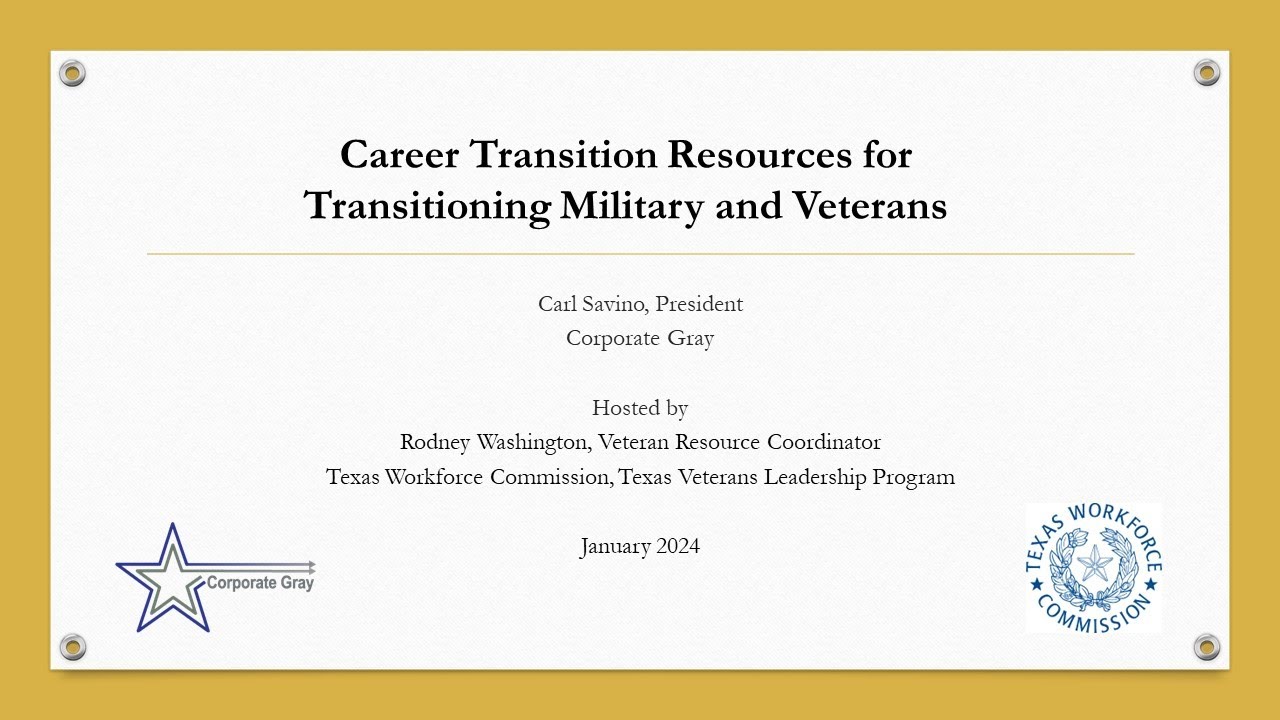 Corporate Gray Career Transition Resources for Transitioning Military ...