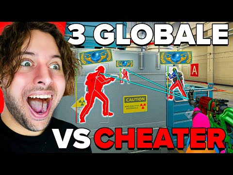 CHEATER vs 3 GLOBALE w CSGO!