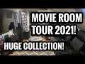 MOVIE ROOM/MAN CAVE TOUR 2021 | HUGE MOVIE COLLECTION!