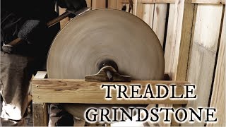 Installing a large treadle powered grindstone